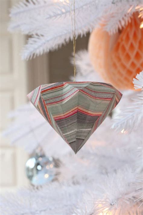 Diy Christmas Diamond Origami Ornament Coco Kelley Paper Diamond