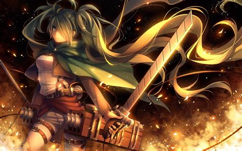 See more ideas about anime films, anime, anime wallpaper. Fire warrior girl anime Attack of the Titans wallpapers ...