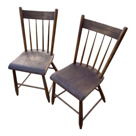Antique Americana Wooden Chairs A Pair Chairish