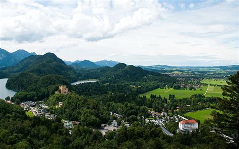 Hd Wallpaper Bavaria Cities Fussen Germany Mountains Scenery