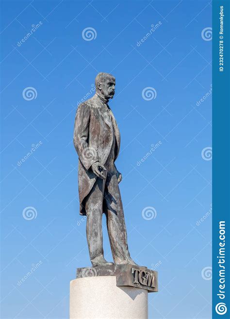 Statue Of Tomas Garrigue Masaryk On Hradcany Square Near Prague Castle