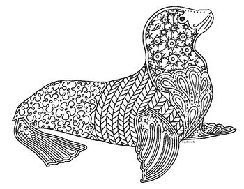 Also you can search for other artwork with our tools. Sea Lion Zentangle Coloring Page by Pamela Kennedy | TpT