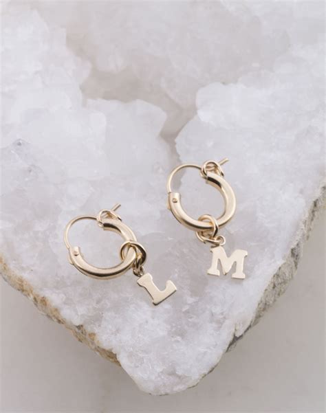 Tiny Gold Filled Initial Huggies Hoop Earrings Initial Charm Initial Hoops Alphabet Huggies