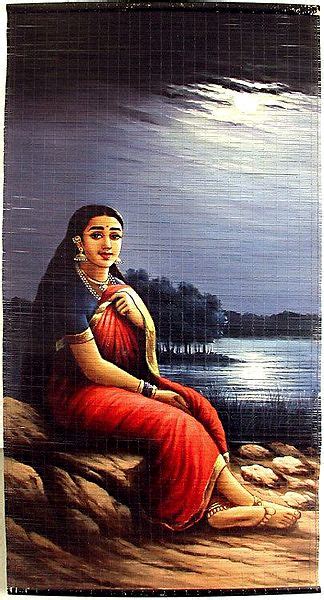 Recorded by greg mohn from @goodeggproductions and painted by me i think this one will be a good one to close 2020. Lady in Moonlight - Raja Ravi Varma Painting (Wall Hanging)