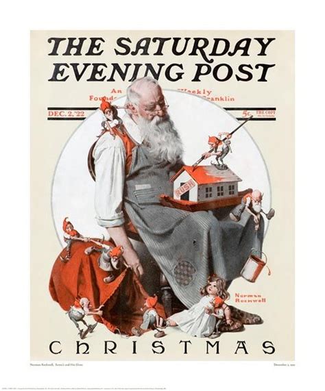 Norman Rockwell Santa And His Elves Norman Rockwell Christmas