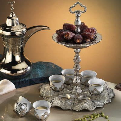 Silver Mirra Turkish Coffe Cups Set With Serving Tray FairTurk Com