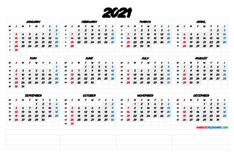Not activating this option will result in random ads and reduce our funding scope for new free services. Free Printable 2021 Yearly Calendar with Week Numbers (6 ...