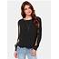 Womens Fashion Solid Slit Long Sleeve Pullover Blouse  STYLESIMOcom