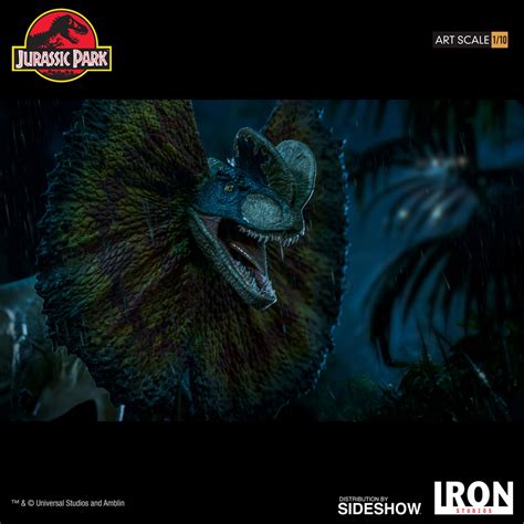Jurassic Park Dilophosaurus Statue By Iron Studios Sideshow Collectibles