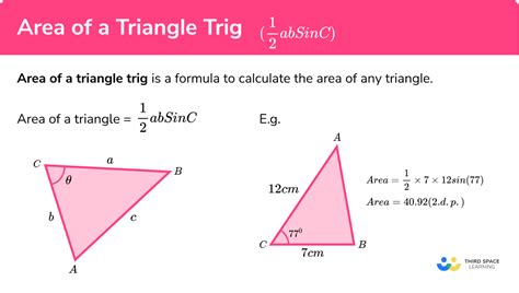 Area Of A Triangle Trig Gcse Maths Steps Examples And Worksheet