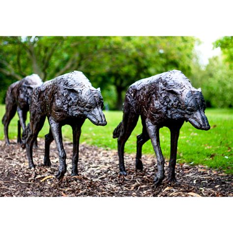 Werewolf Bronze Metal Life Size Wolf Sculptures For Outdoor Garden