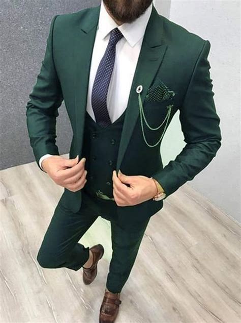 men suits fashion formal green tuxedo suits 3 piece suits slim etsy