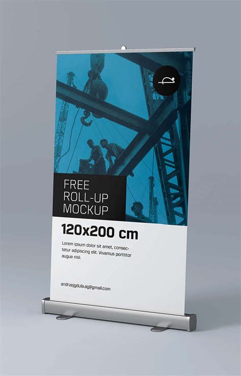 Roll Up Banner Mockup Free Psd