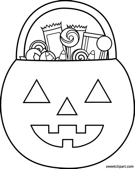 Halloween Trick Or Treat Coloring Page Free Clip Art