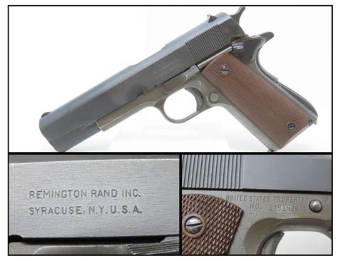 C1944 Mfr Us Model 1911a1 Remington Rand 45 Acp Pistol Candr World