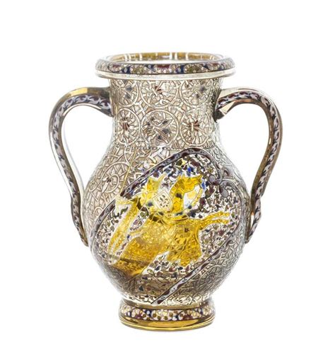An Emile Galle Enameled Glass Vase French