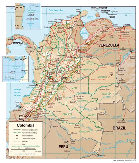 Large Detailed Political And Administrative Map Of Colombia With Relief