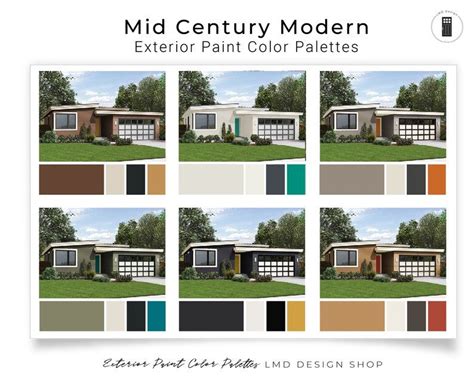 The Mid Century Modern Exterior Paint Color Palettes
