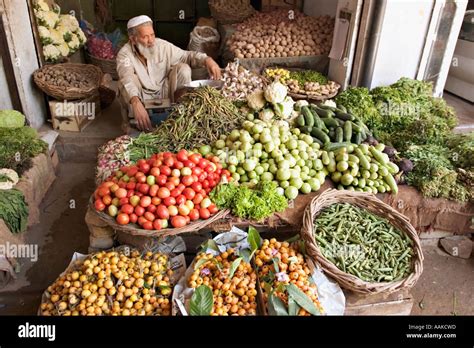 Vegetable Market Stall In Hassan Abdal Punjab Pakistan Stock Photo