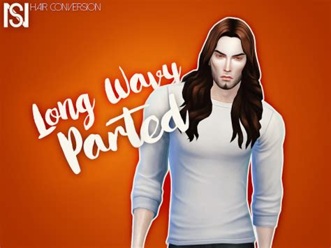 Sims 4 Ccs The Best Long Wavy Parted Hair Converted For Males By