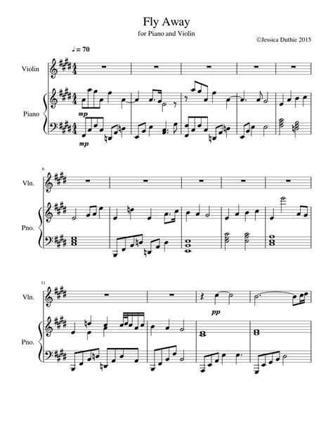 Fly Away Sheet Music For Violin Piano Download Free In Pdf Or Midi