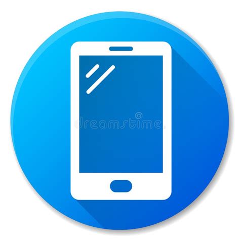 Mobile Phone Blue Circle Icon Stock Vector Illustration Of Smartphone