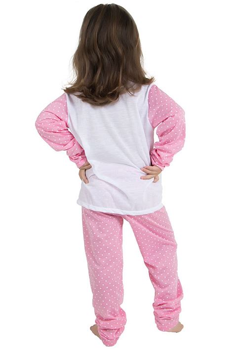 Pijama Longo De Malha Infantil 108 Rosa Com Poá Branco Ref Cez Pa108 003 Kaisan
