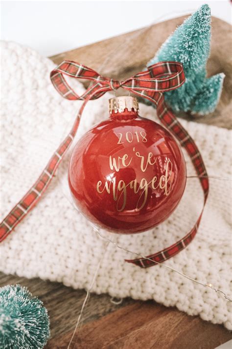 Shopping for christmas gifts for couples can actually be fun. We're Engaged Glass Christmas Ornament | Engagement ...