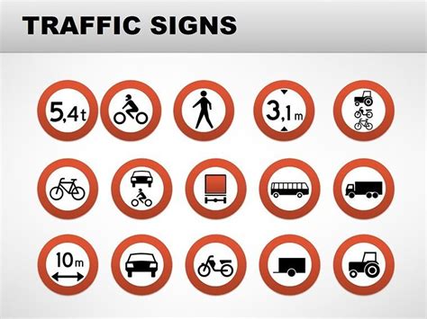Traffic Signs Powerpoint Charts Template For Presentations