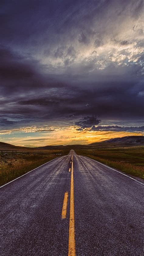 Straight Road Cloudy Nature Road Straight Hd Phone Wallpaper Peakpx