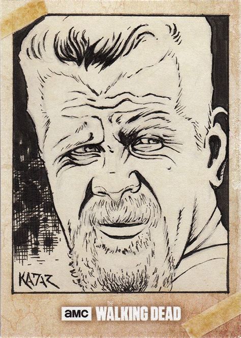 The Walking Dead Season 6 Abraham Artist Return Sketch Card By Frank Kadar Walking Dead Season