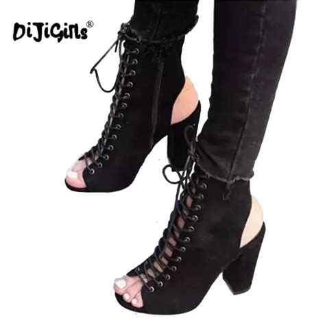 buy dijigirls women roman sandals high heels hollow cross lace up gladiator