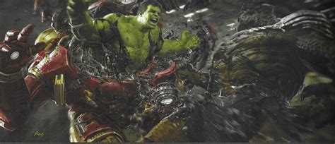 Hulk Vs Cull Obsidian Concept Art For Avengers Infinity War By Ryan