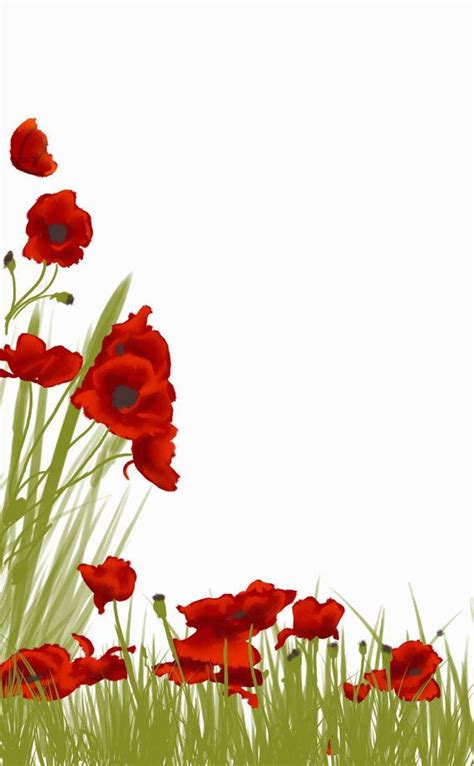 Handpainted poppies for gift tags, pages, borders and cards - Clipart