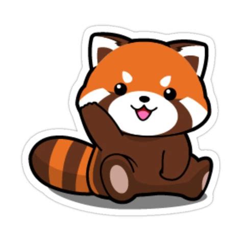 Too Cute Red Panda Sticker By Jiji440 In 2021 Red Panda Cartoon Cute