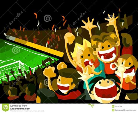 Crowd In Stadium Grandstand Cartoon Vector 65654591