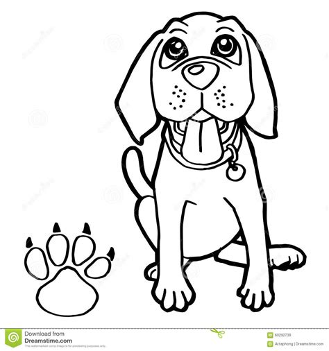 dog  paw print coloring pages vector stock vector image