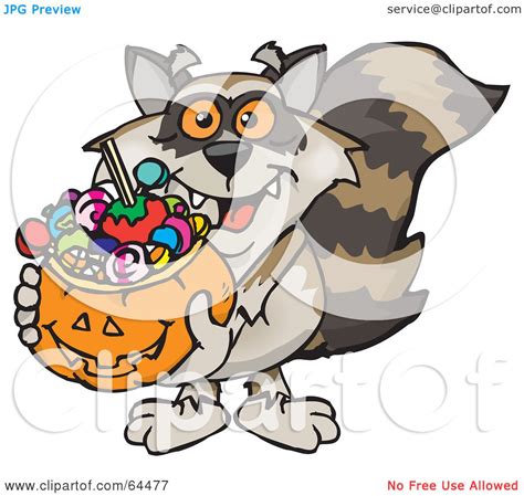 Royalty Free Rf Clipart Illustration Of A Trick Or Treating Raccoon