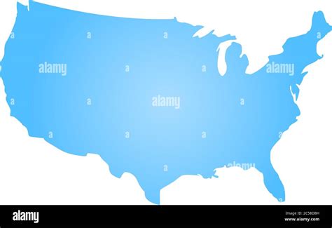 Blaue Radiale Gradient Silhouette Karte Der Vereinigten Staaten Von