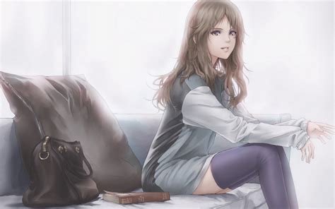 Wallpaper Long Hair Anime Manga Black Hair Lingerie Clothing Supermodel Lady Leg