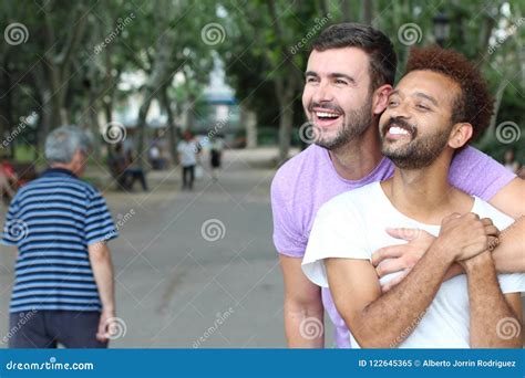 Cute And Tender Gay Couple Outdoors Stock Image Image Of Homosexuality Embrace 122645365