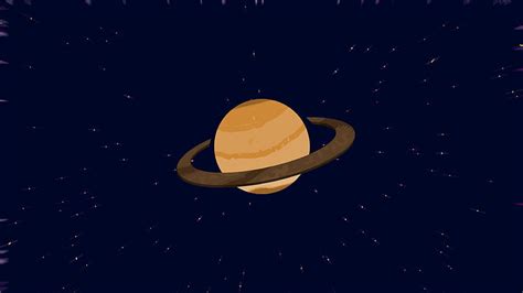 Minimalistic Saturn Planet Cartoon Simple Universe Planets Hd