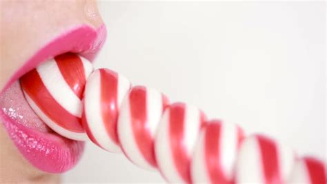 Sexy Girl Eating A Lollipop Simulation Of Oral Sex Tongue Licking