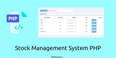 Stock Management System PHP MySQL VetBosSel