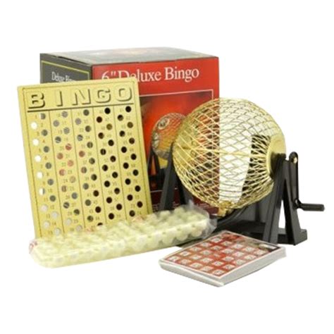 Bingo Set Bingo Deluxe Set Large 8 Inch Exquisite Gold Metal Cage