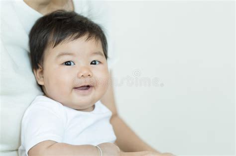 Smiling Adorable Asian Baby Stock Photo Image Of Baby Green 14183342