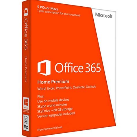 Microsoft Office 365 Home Premium 5 User 1 Year Subscription Download