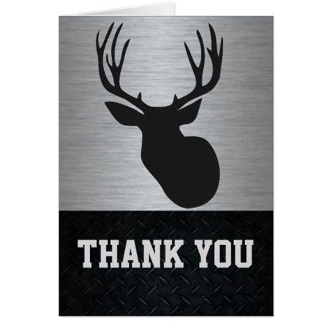 Thank You Mens Deer Hunting Note Card Zazzle Printing Double Sided