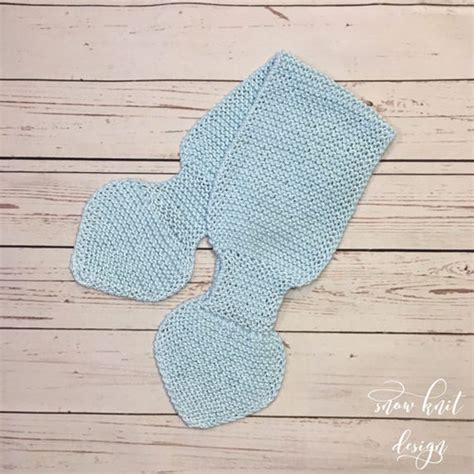 Knitted Baby Blue Scarf Bow Tie