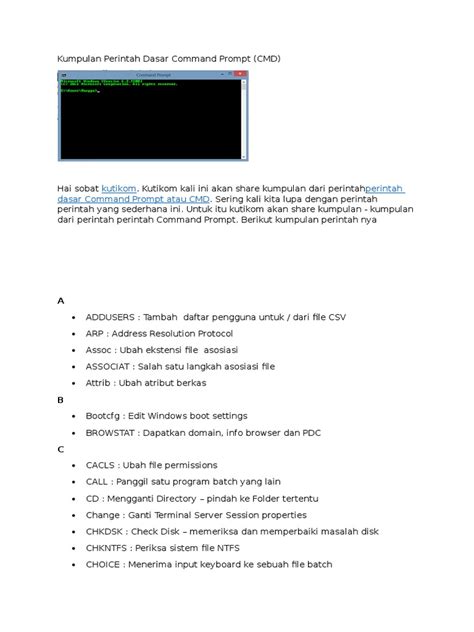 PDF Kumpulan Perintah Dasar Command Prompt DOKUMEN TIPS